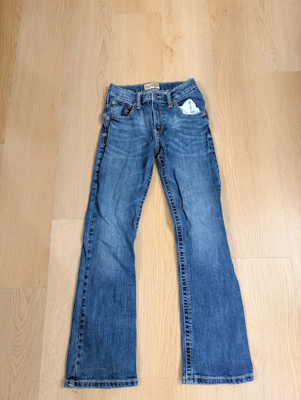 Girls Wrangler 20X Bootcut Jeans Blue Denim Kids Size 12